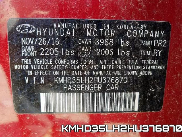 KMHD35LH2HU376870 фото 2