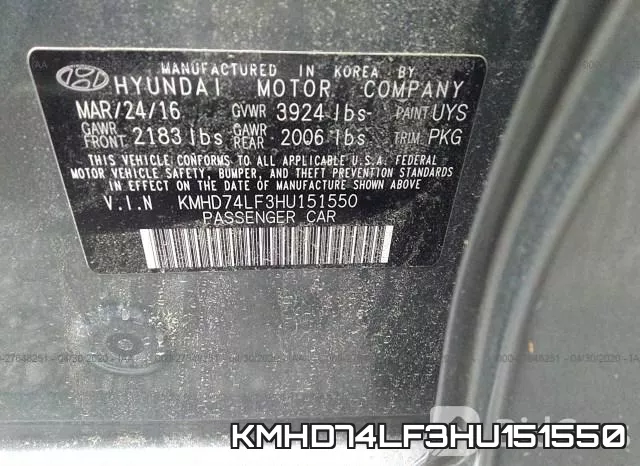 KMHD74LF3HU151550 фото 10
