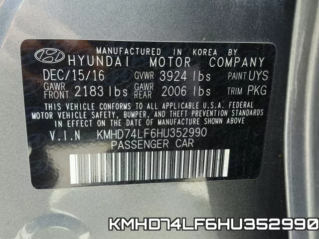 KMHD74LF6HU352990 фото 2
