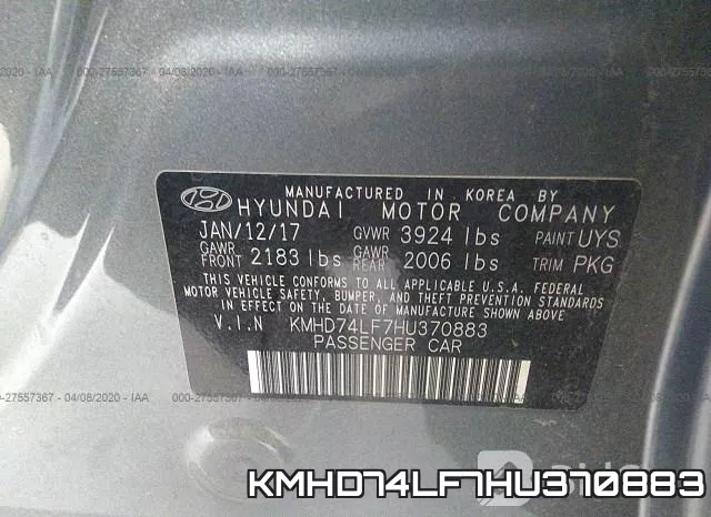 KMHD74LF7HU370883 фото 10