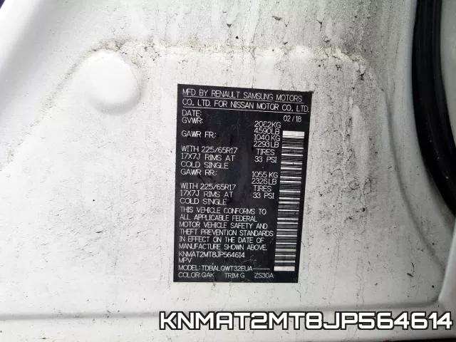 KNMAT2MT8JP564614 фото 2