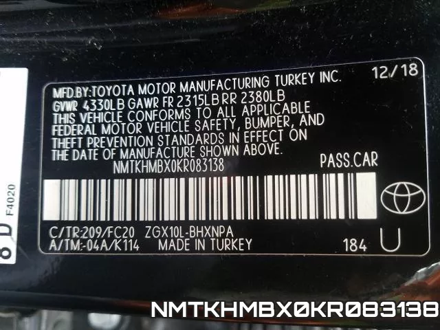 NMTKHMBX0KR083138 фото 2