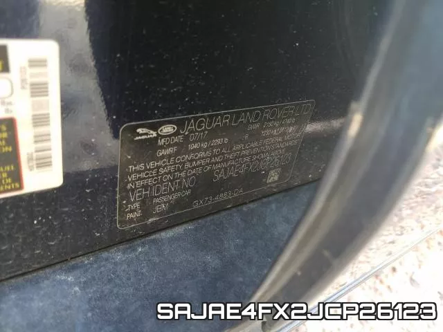SAJAE4FX2JCP26123 фото 2