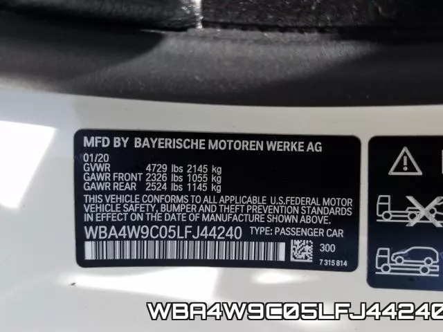 WBA4W9C05LFJ44240 фото 2