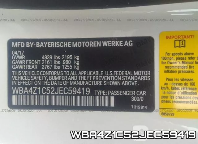 WBA4Z1C52JEC59419 фото 10