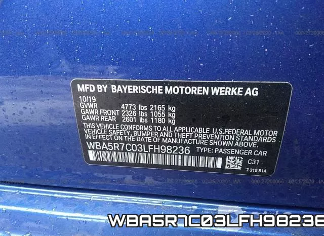 WBA5R7C03LFH98236 фото 10