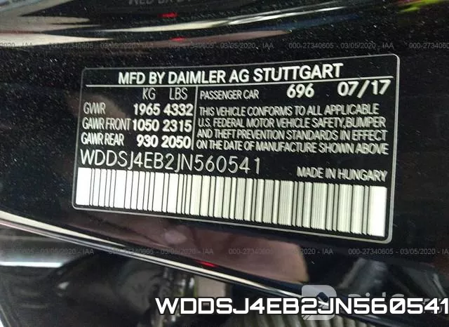 WDDSJ4EB2JN560541 фото 10