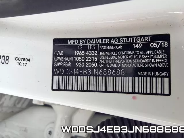 WDDSJ4EB3JN688688 фото 2