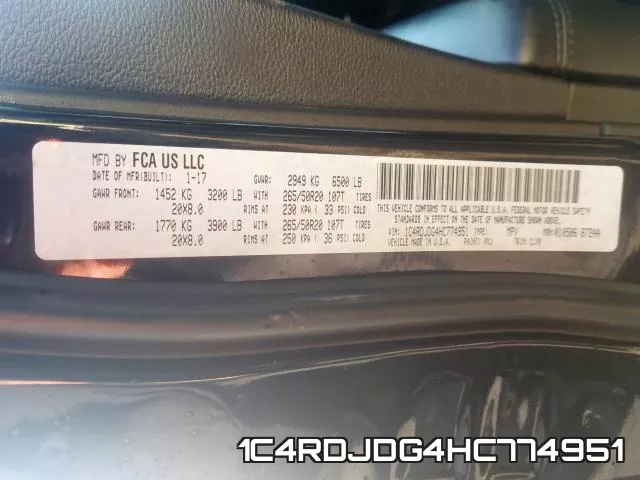 1C4RDJDG4HC774951 фото 2