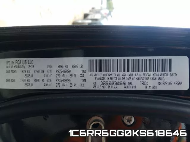 1C6RR6GG0KS618646 фото 2