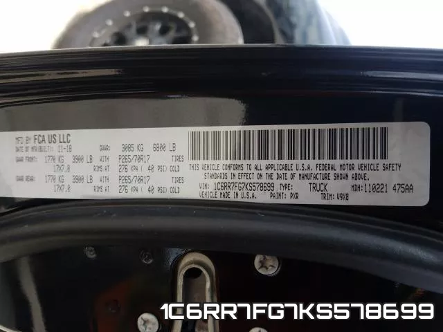1C6RR7FG7KS578699 фото 2