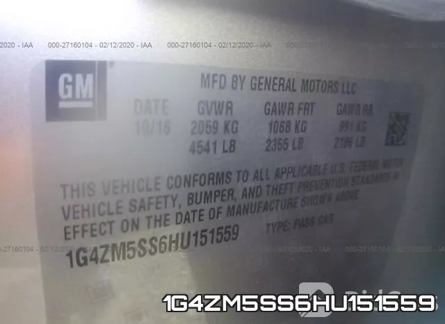 1G4ZM5SS6HU151559 фото 9