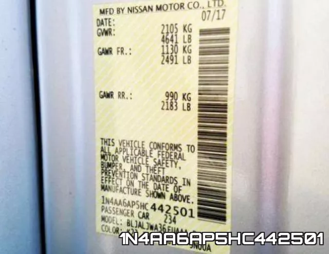 1N4AA6AP5HC442501 фото 2