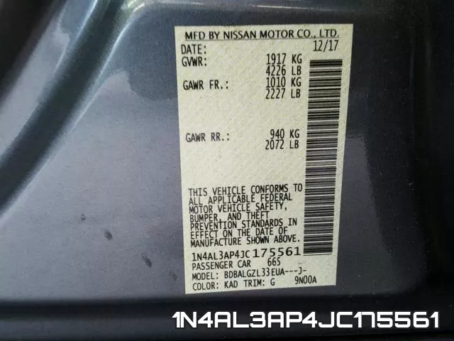 1N4AL3AP4JC175561 фото 2
