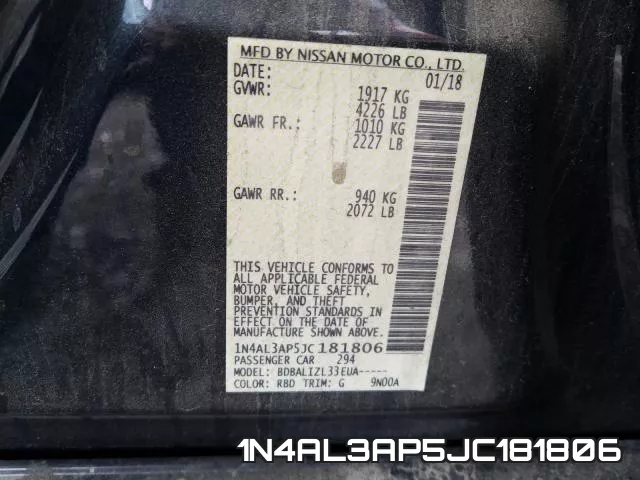 1N4AL3AP5JC181806 фото 2