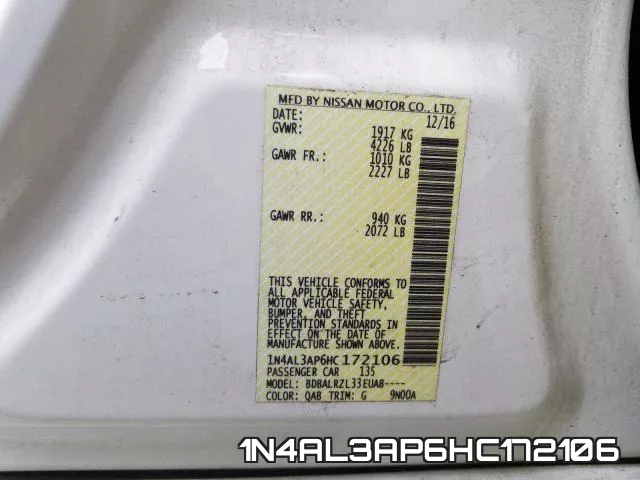 1N4AL3AP6HC172106 фото 2