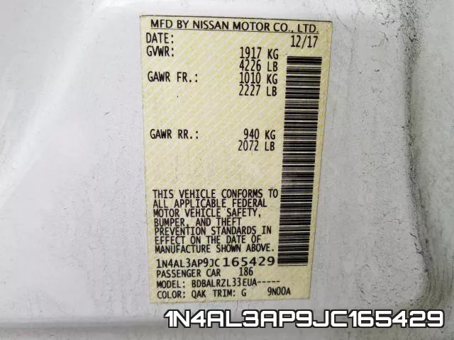 1N4AL3AP9JC165429 фото 2