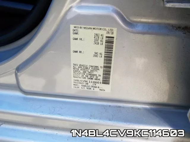 1N4BL4CV9KC114603 фото 2