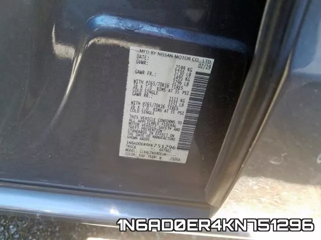 1N6AD0ER4KN751296 фото 2