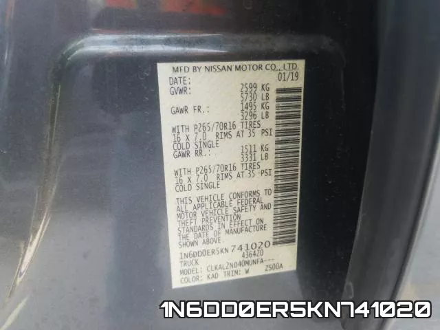 1N6DD0ER5KN741020 фото 2