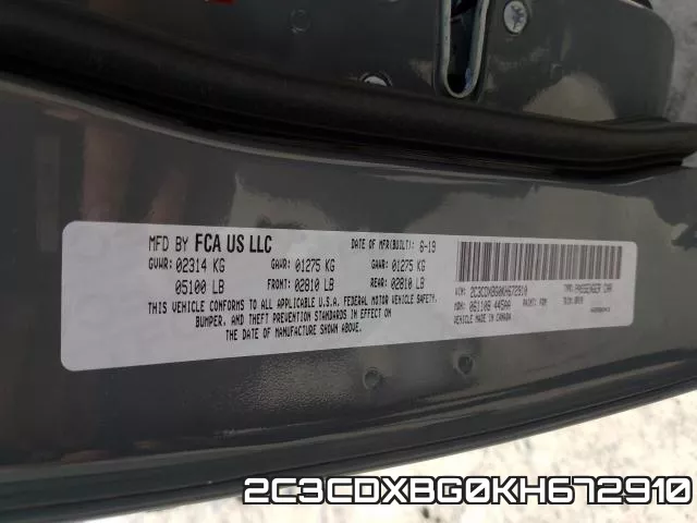 2C3CDXBG0KH672910 фото 2