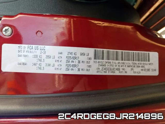 2C4RDGEG8JR214896 фото 2