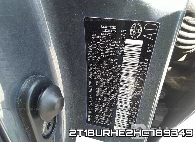 2T1BURHE2HC789349 фото 10
