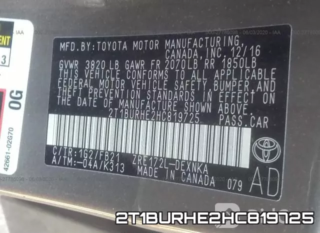 2T1BURHE2HC819725 фото 10