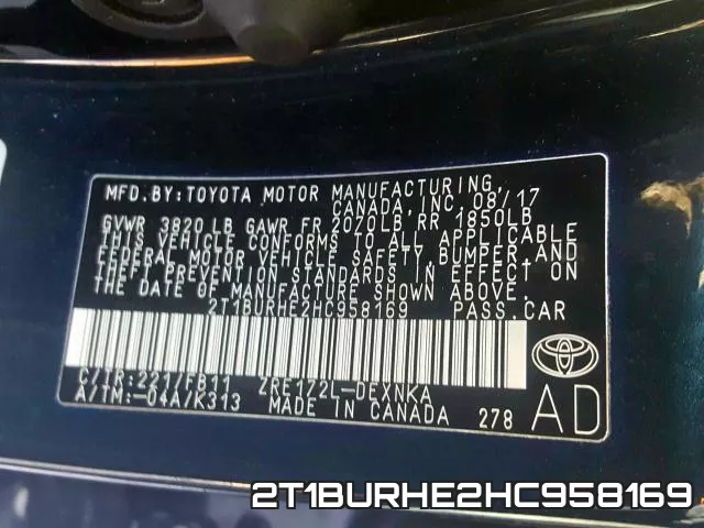 2T1BURHE2HC958169 фото 2