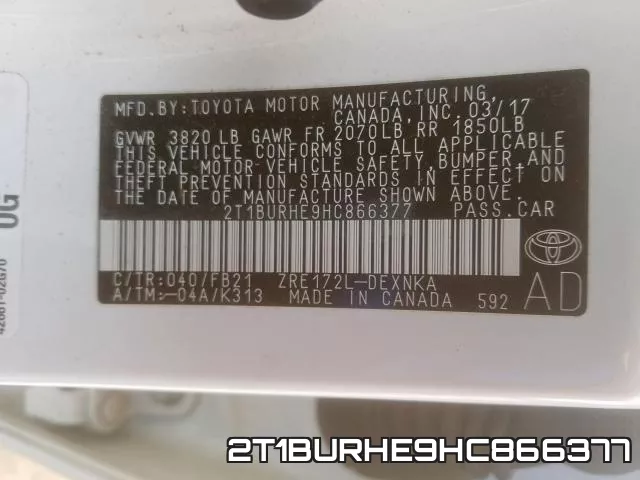 2T1BURHE9HC866377 фото 2