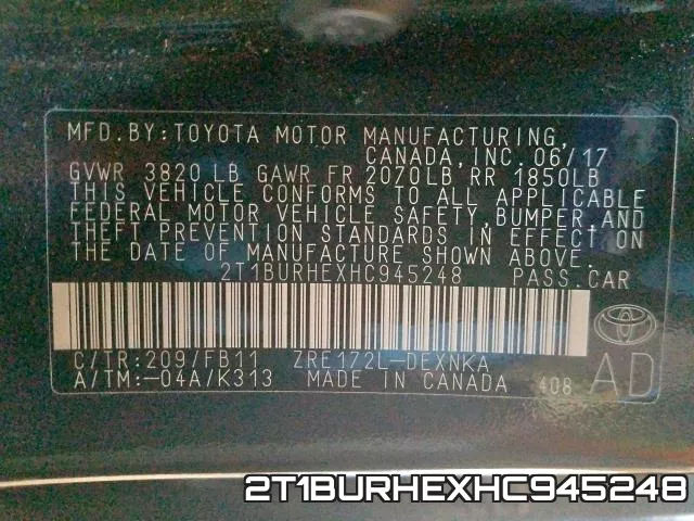 2T1BURHEXHC945248 фото 2