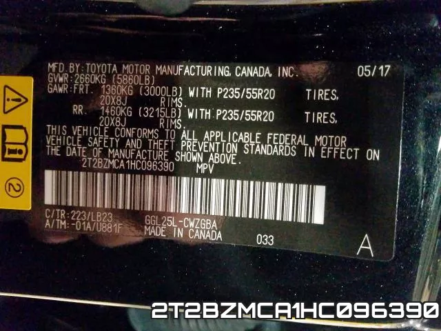 2T2BZMCA1HC096390 фото 2