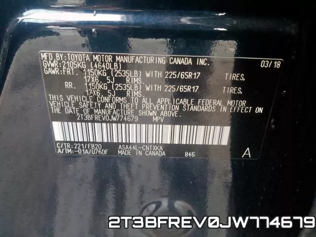 2T3BFREV0JW774679 фото 2