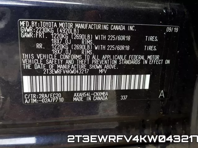 2T3EWRFV4KW043217 фото 2