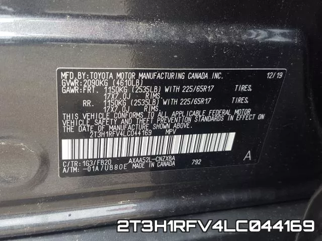 2T3H1RFV4LC044169 фото 2