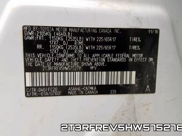 2T3RFREV5HW575278 фото 2