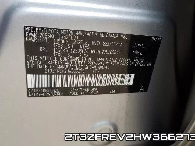 2T3ZFREV2HW366273 фото 2
