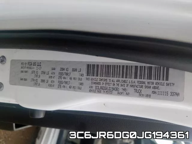 3C6JR6DG0JG194361 фото 2