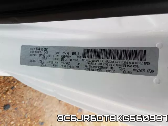 3C6JR6DT8KG560937 фото 2