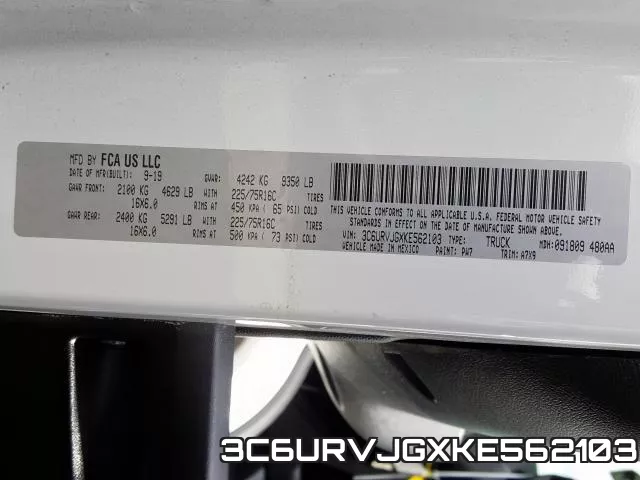 3C6URVJGXKE562103 фото 2