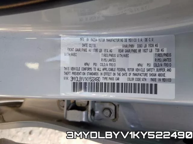 3MYDLBYV1KY522490 фото 2