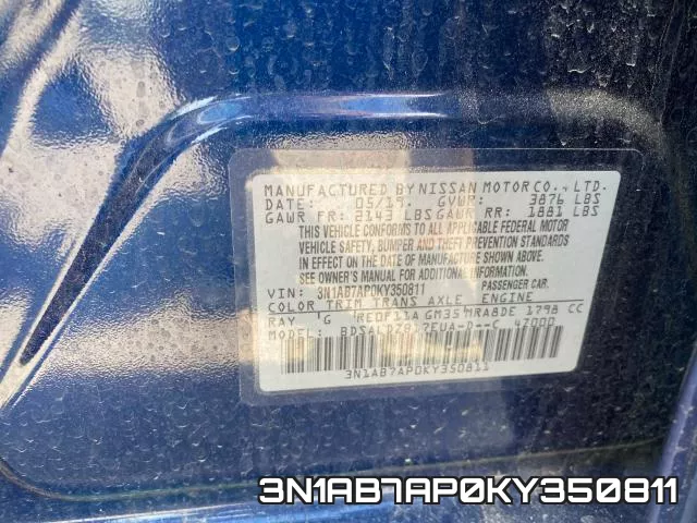 3N1AB7AP0KY350811 фото 2