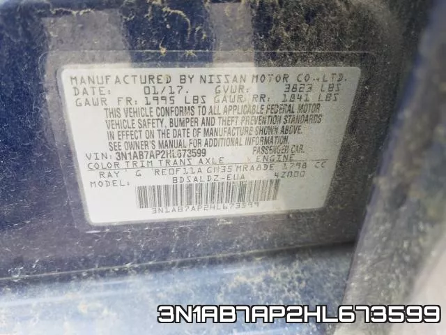 3N1AB7AP2HL673599 фото 2