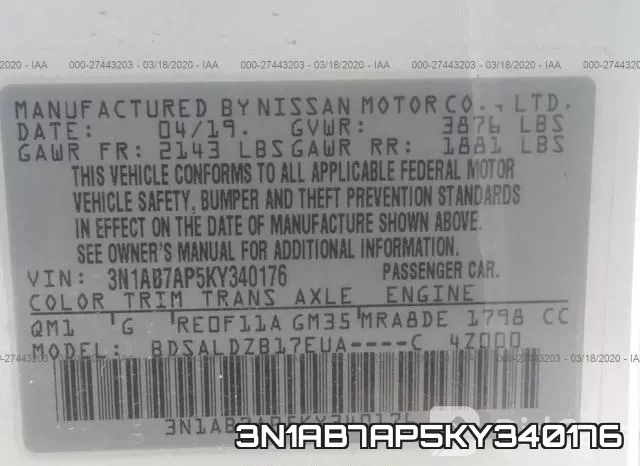 3N1AB7AP5KY340176 фото 10