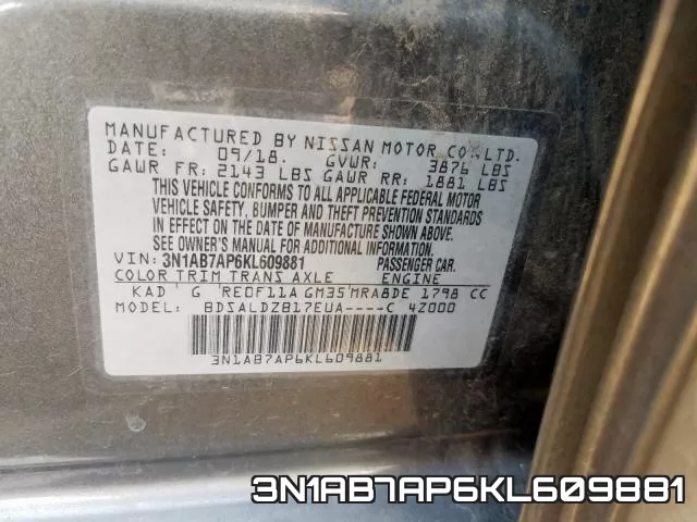 3N1AB7AP6KL609881 фото 2