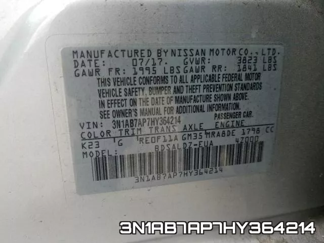 3N1AB7AP7HY364214 фото 2