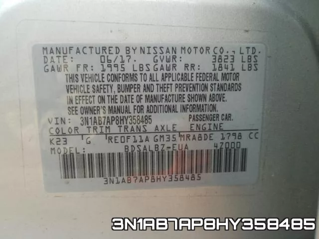 3N1AB7AP8HY358485 фото 2