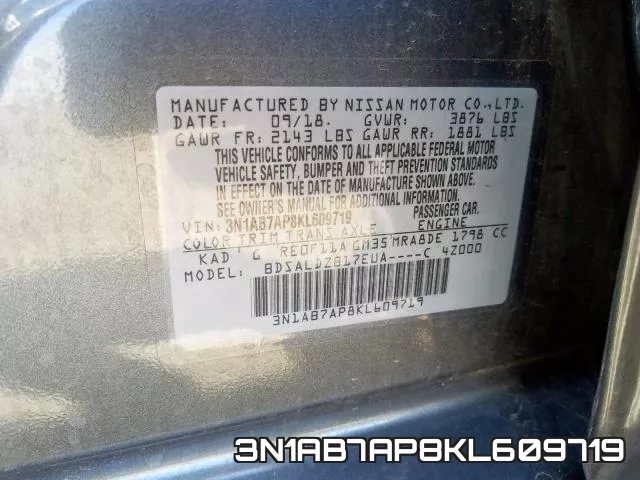 3N1AB7AP8KL609719 фото 2