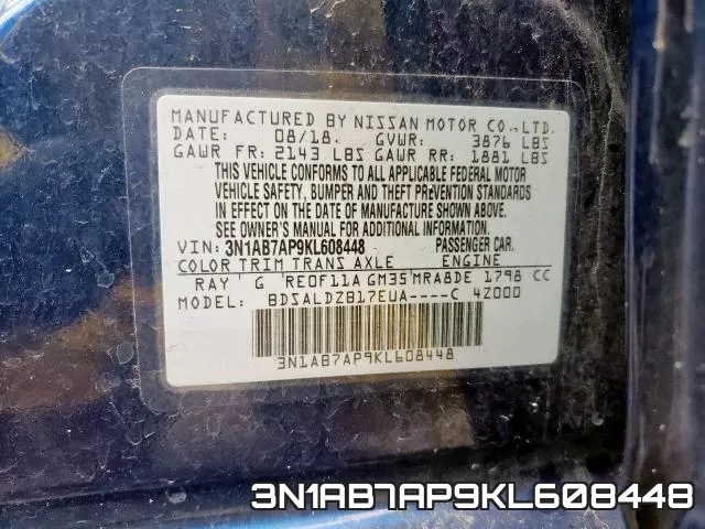 3N1AB7AP9KL608448 фото 2