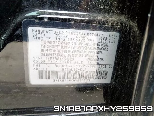 3N1AB7APXHY259859 фото 2